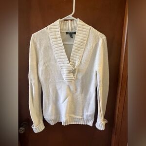 Ralph Lauren Cream V-Neck Sweater